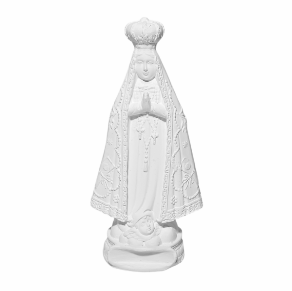 Nossa Senhora Aparecida Bandeira 10cm Gesso Cru Retocado