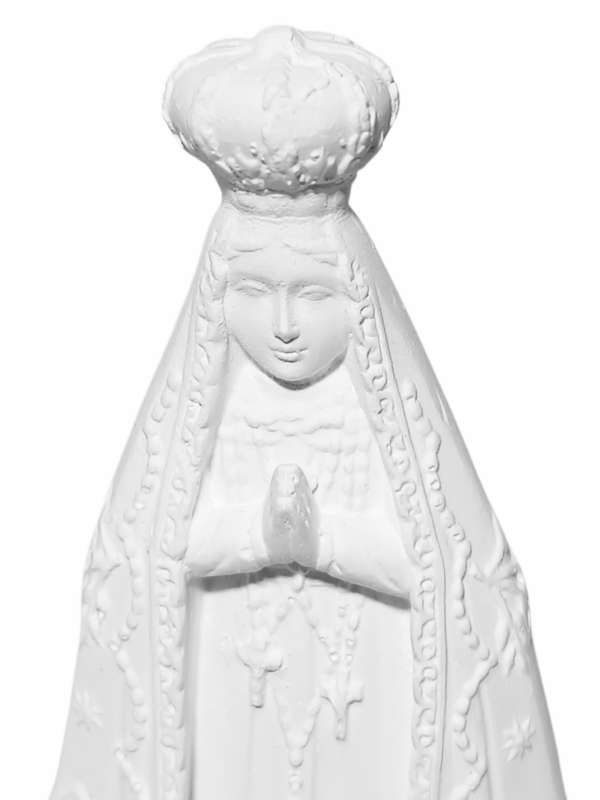 Nossa Senhora Aparecida Bandeira 10cm Gesso Cru Retocado - Image 2