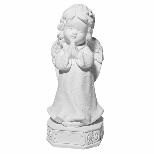Anjo da Guarda Infantil com Lacinho 15cm Gesso Cru Retocado