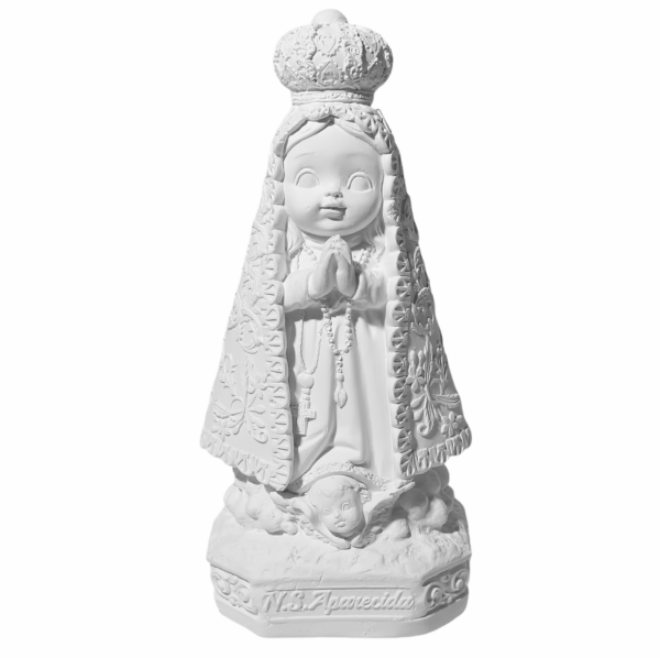Nossa Senhora Aparecida Baby 20cm Gesso Cru Retocado