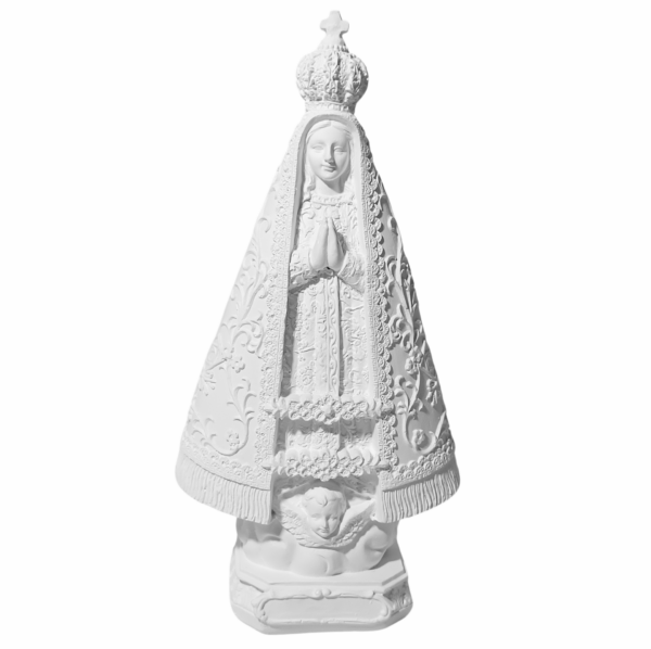 Nossa Senhora Aparecida Bordada 20cm Gesso Cru Retocado