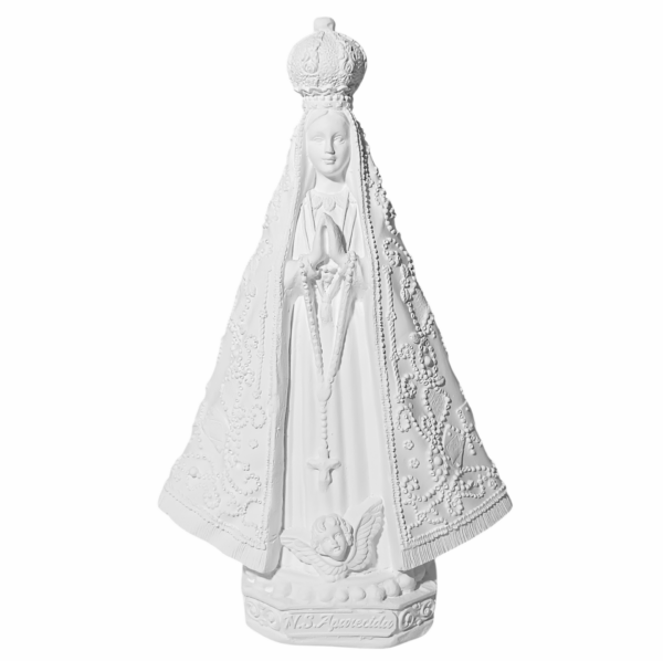 Nossa Senhora Aparecida Italiana 20cm Gesso Cru Retocado
