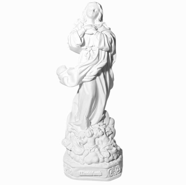 Nossa Senhora da Imaculada Conceição 30cm Gesso Cru Retocado