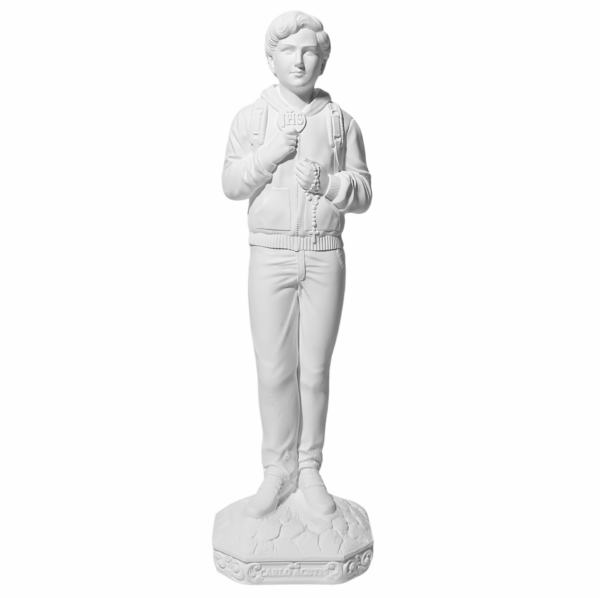 Beato Carlo Acutis 20cm Gesso Cru Retocado
