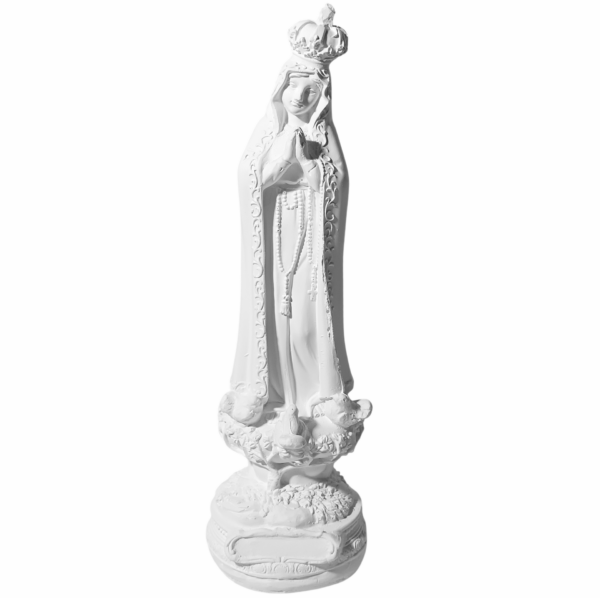 Nossa Senhora de Fátima 20cm Gesso Cru Retocado