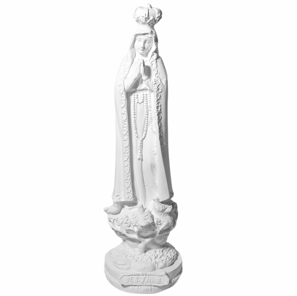 Nossa Senhora de Fátima 30cm Gesso Cru Retocado