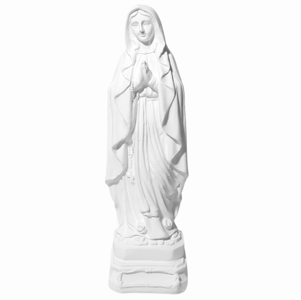 Nossa Senhora De Lourdes 20cm Gesso Cru Retocado