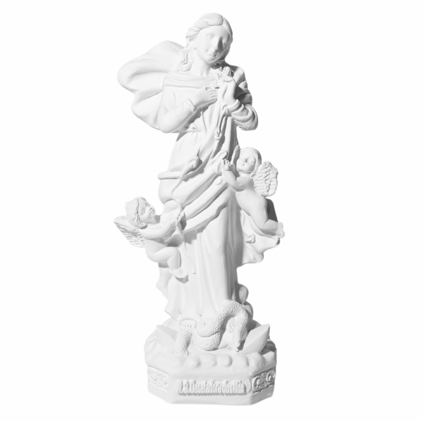 Nossa Senhora Desatadora dos Nós 20cm Gesso Cru Retocado