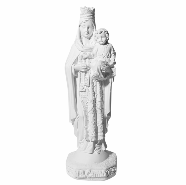 Nossa Senhora do Carmo 20cm Gesso Cru Retocado