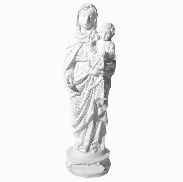 Nossa Senhora do Rosário 20cm Gesso Cru Retocado