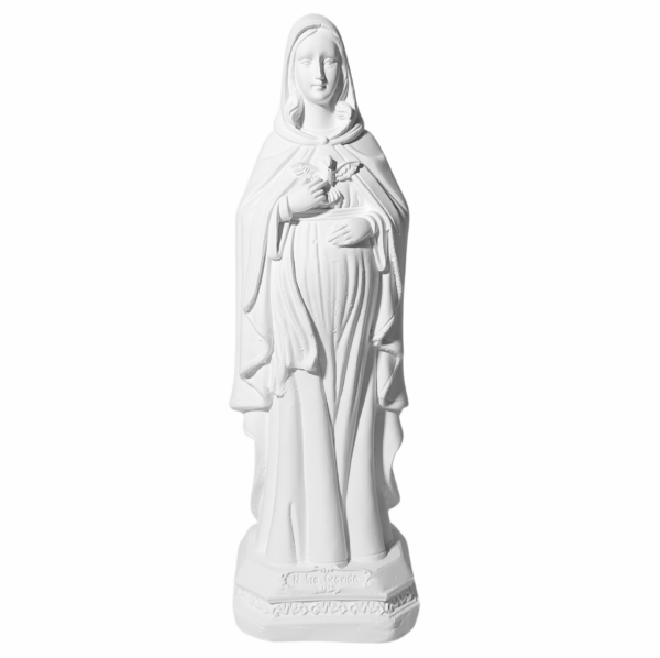 Nossa Senhora Grávida com Divino 20cm Gesso Cru Retocado
