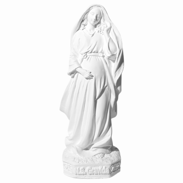 Nossa Senhora Grávida 20cm Gesso Cru Retocado