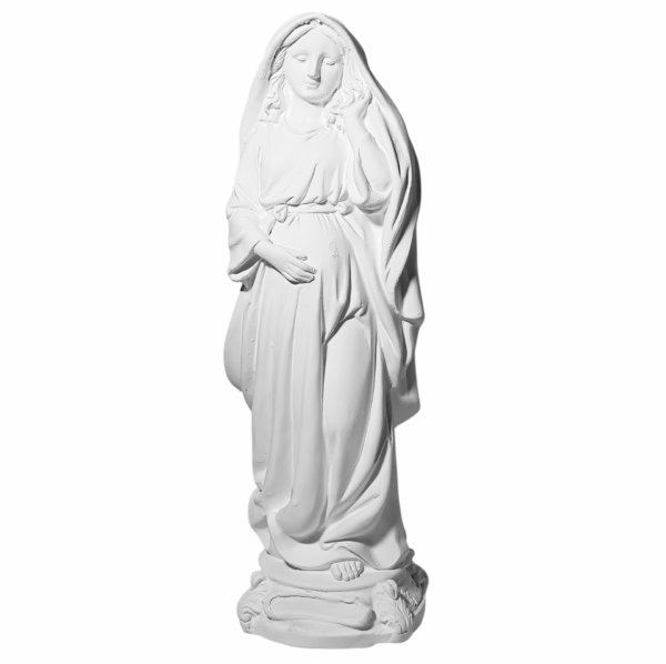 Nossa Senhora Grávida 30cm Gesso Cru Retocado