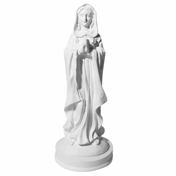 Nossa Senhora Rosa Mística 20cm Gesso Cru Retocado