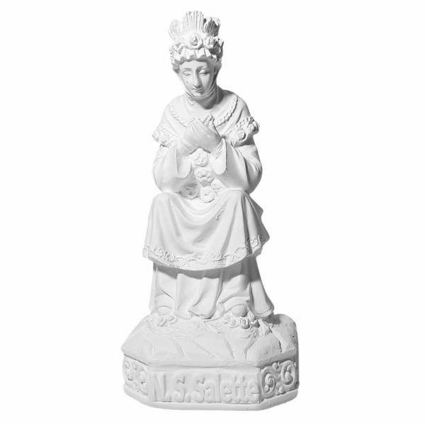 Nossa Senhora de La Salette Sentada 20cm Gesso Cru Retocado