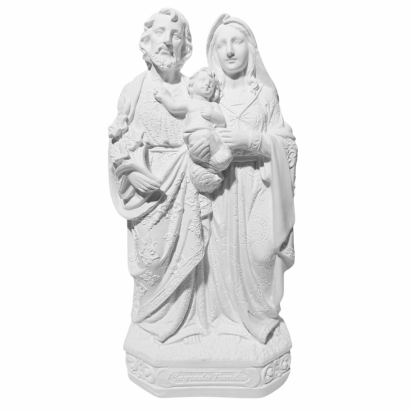 Sagrada Família Tradicional 20cm Gesso Cru Retocado