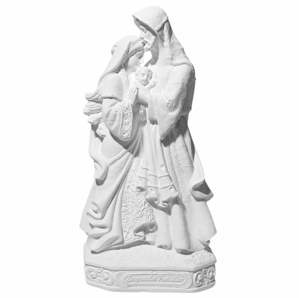 Sagrada Família Ternura 20cm Gesso Cru Retocado
