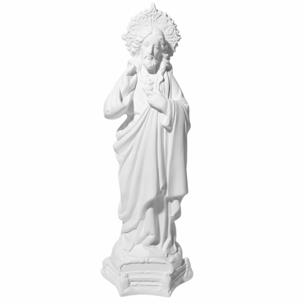 Sagrado Coração de Jesus 20cm Gesso Cru Retocado