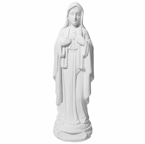 Sagrado Coração de Maria 20cm Gesso Cru Retocado