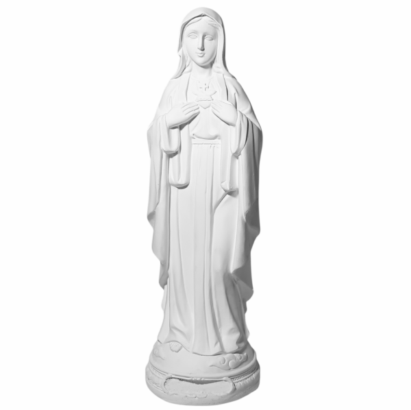 Sagrado Coração de Maria 30cm Gesso Cru Retocado