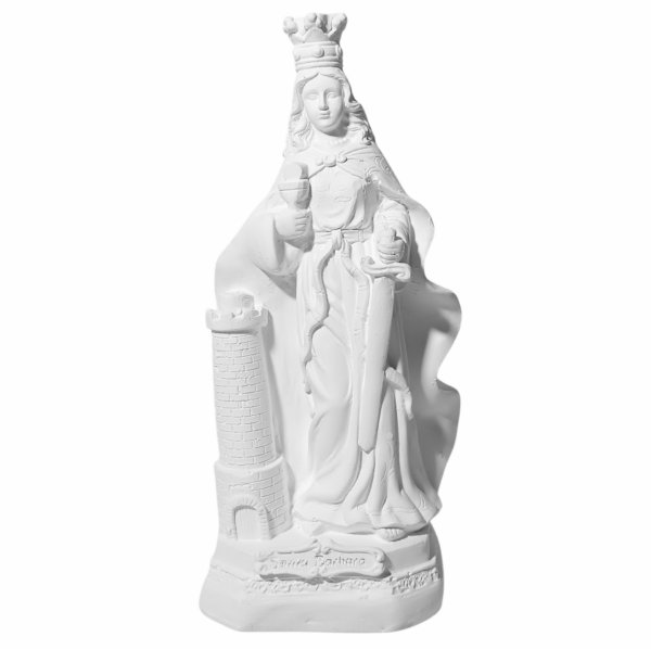 Santa Bárbara 20cm Gesso Cru Retocado