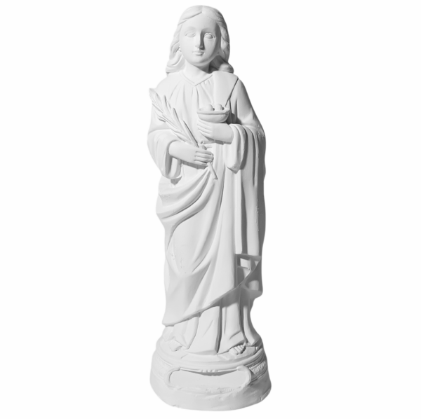 Santa Luzia 20cm Gesso Cru Retocado