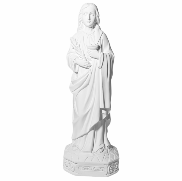 Santa Luzia 30cm Gesso Cru Retocado