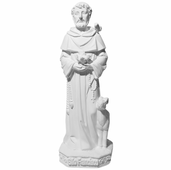 São Francisco de Assis 20cm Gesso Cru Retocado