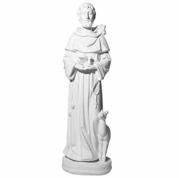 São Francisco de Assis 30cm Gesso Cru Retocado
