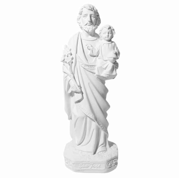 São José 20cm Gesso Cru Retocado
