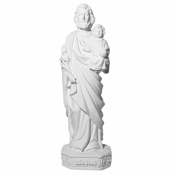 São José 30cm Gesso Cru Retocado
