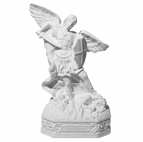 São Miguel Arcanjo 20cm Gesso Cru Retocado