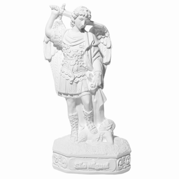 São Miguel Arcanjo no Monte Gargano 20cm Gesso Cru Retocado