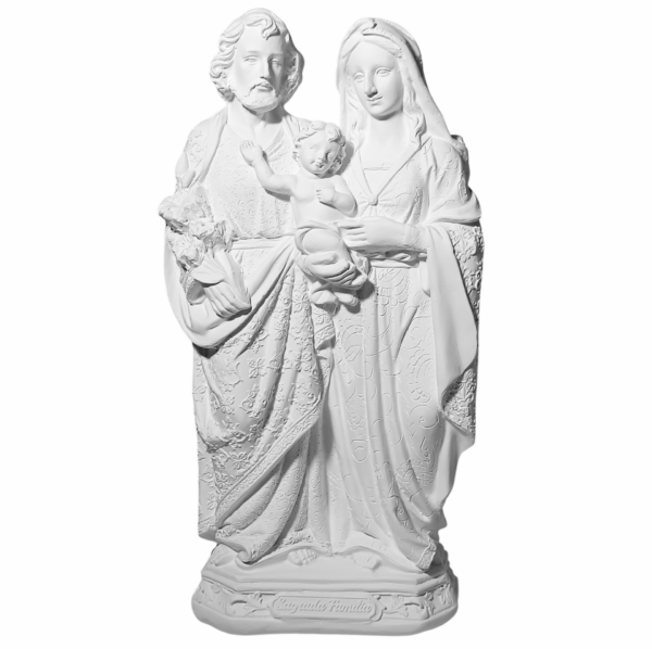 Sagrada Família Tradicional 30cm Gesso Cru Retocado
