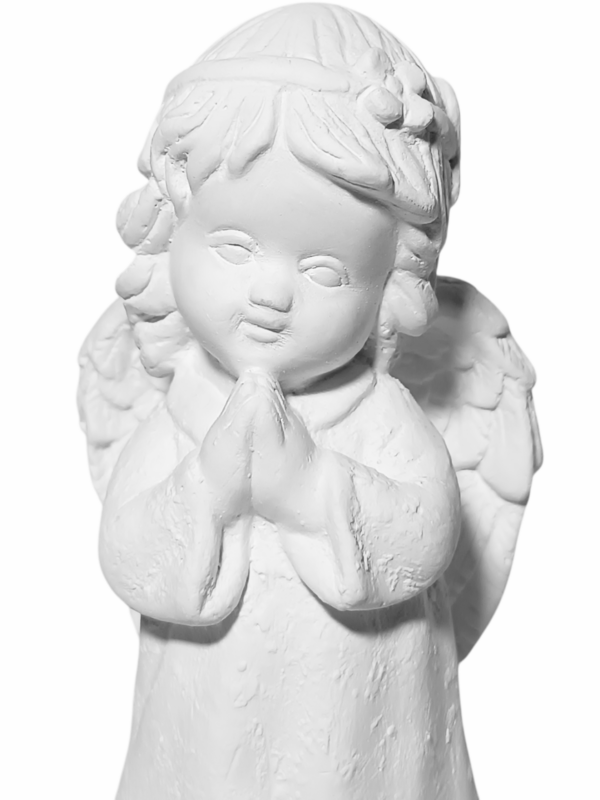 Anjo da Guarda Infantil com Lacinho 15cm Gesso Cru Retocado - Image 2