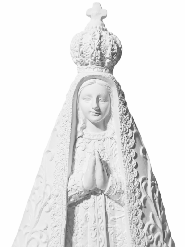 Nossa Senhora Aparecida Bordada 20cm Gesso Cru Retocado - Image 2
