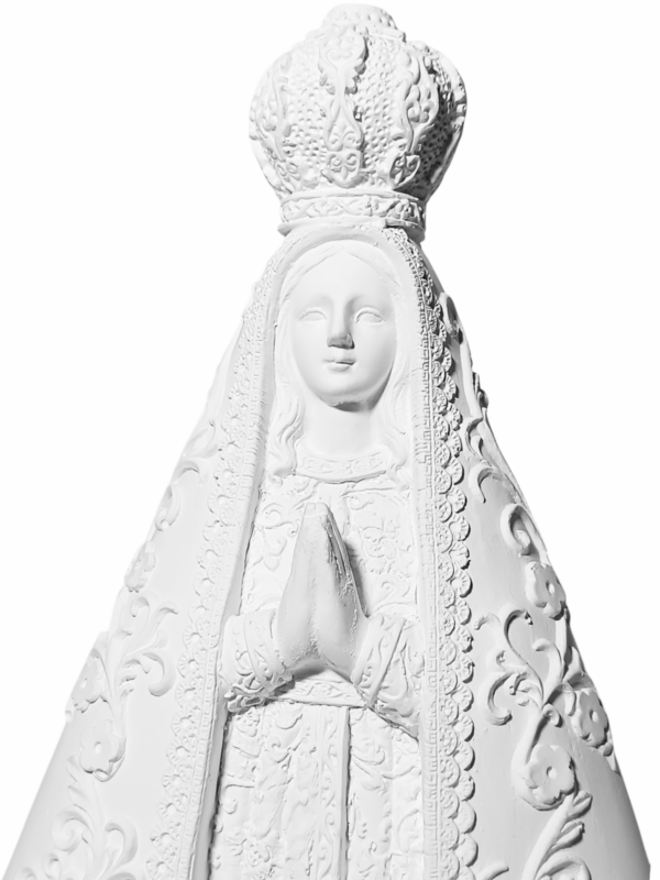 Nossa Senhora Aparecida Bordada 30cm Gesso Cru Retocado - Image 2