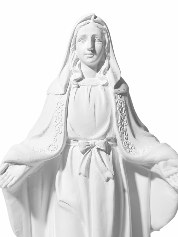 Nossa Senhora Das Graças com Medalha Milagrosa 20cm Gesso Cru Retocado - Image 2