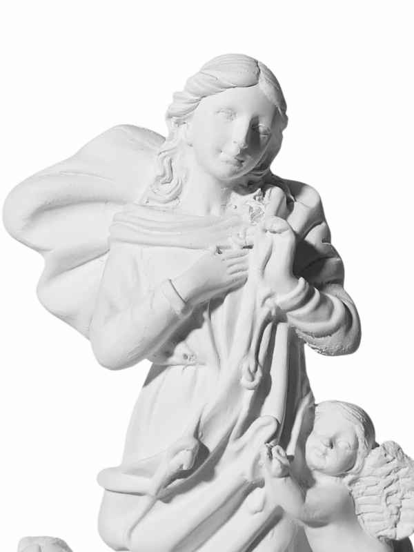 Nossa Senhora Desatadora dos Nós 20cm Gesso Cru Retocado - Image 2