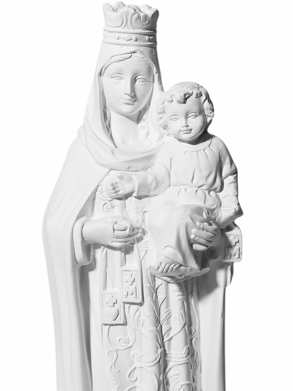 Nossa Senhora do Carmo 20cm Gesso Cru Retocado - Image 2