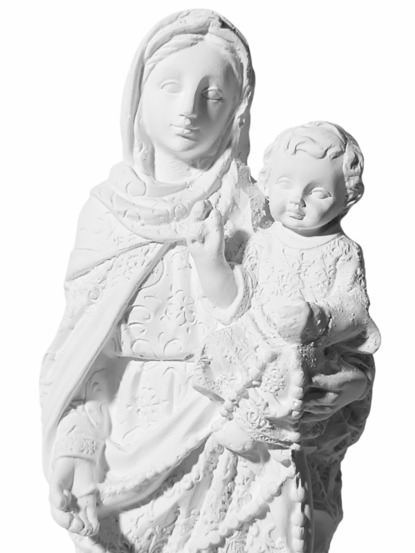 Nossa Senhora do Rosário 20cm Gesso Cru Retocado - Image 2