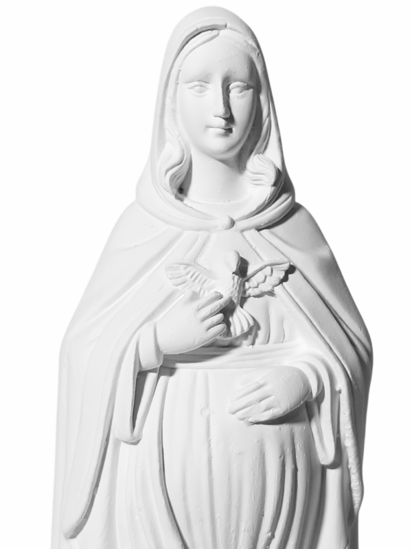 Nossa Senhora Grávida com Divino 20cm Gesso Cru Retocado - Image 2