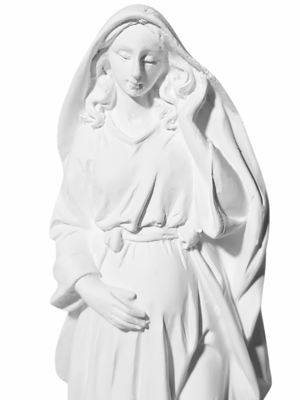Nossa Senhora Grávida 15cm Gesso Cru Retocado - Image 2