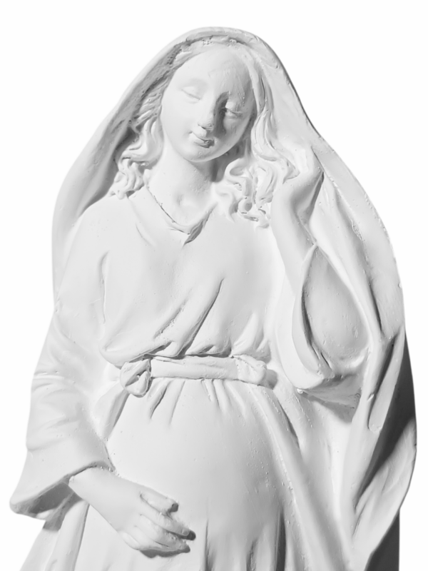 Nossa Senhora Grávida 20cm Gesso Cru Retocado - Image 2
