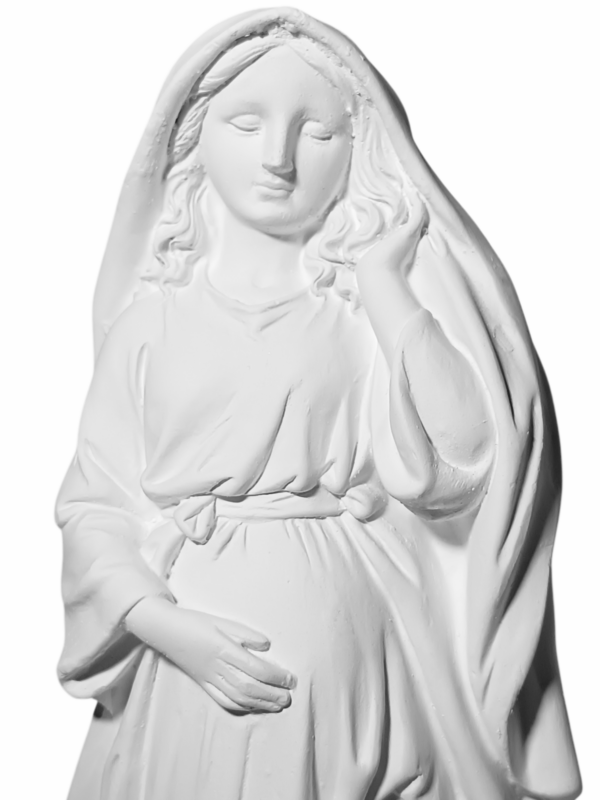 Nossa Senhora Grávida 30cm Gesso Cru Retocado - Image 2
