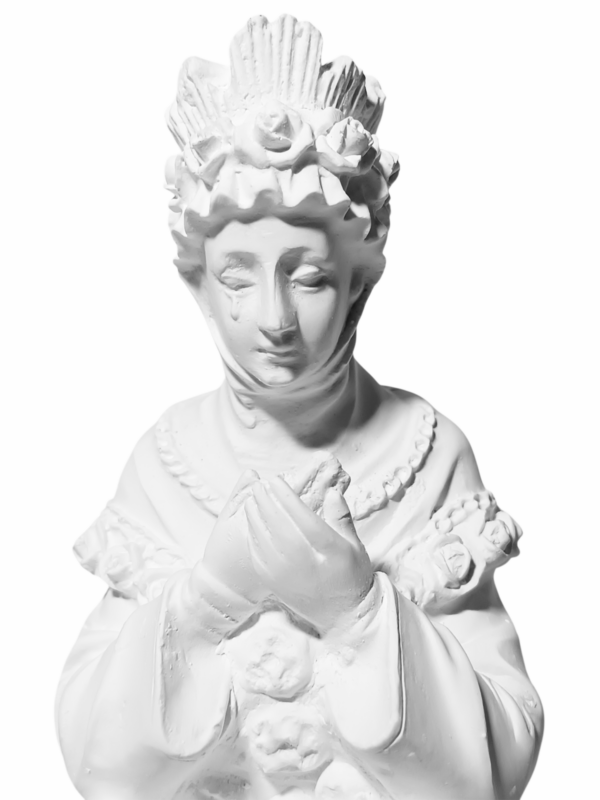 Nossa Senhora de La Salette Sentada 20cm Gesso Cru Retocado - Image 2