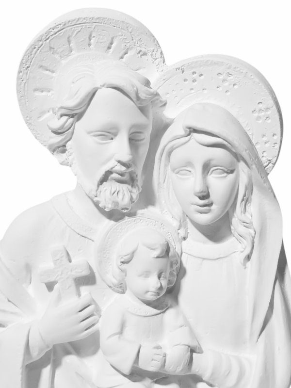 Busto da Sagrada Família 15cm Gesso Cru Retocado - Image 2