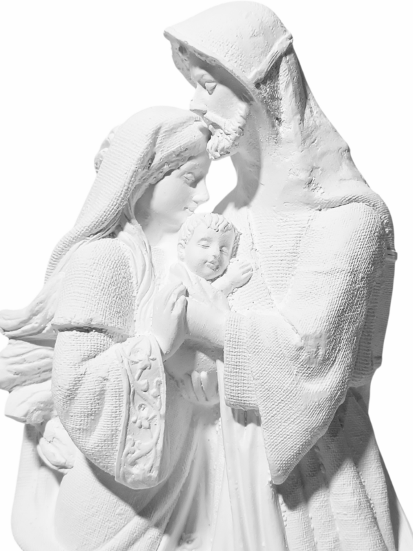 Sagrada Família Ternura 20cm Gesso Cru Retocado - Image 2
