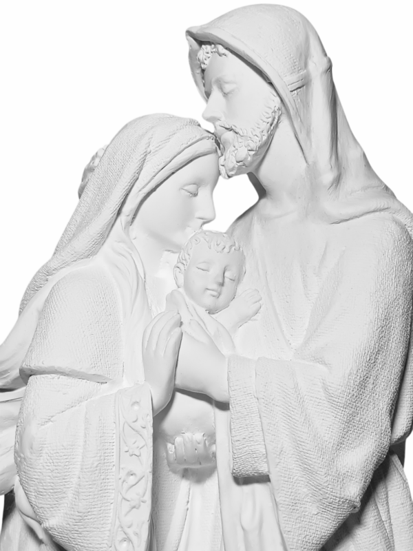 Sagrada Família Ternura 30cm Gesso Cru Retocado - Image 2