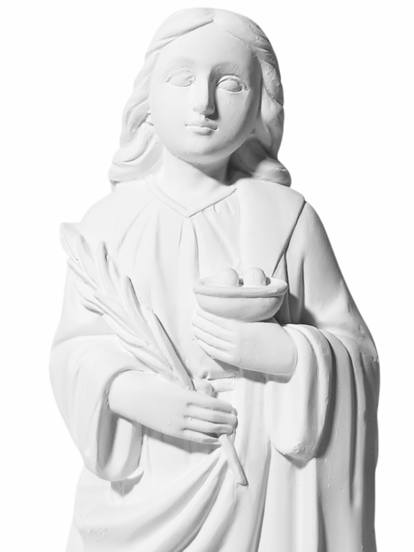 Santa Luzia 20cm Gesso Cru Retocado - Image 2